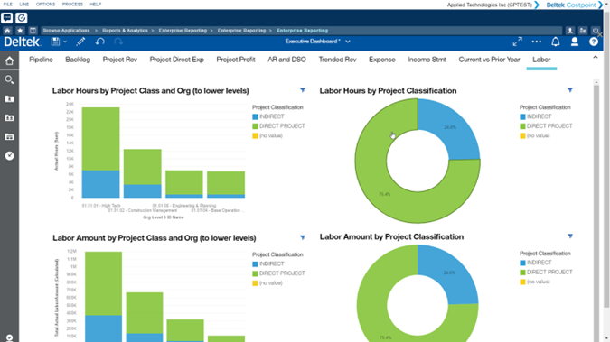 Image: Costpoint Executive Dashboard_Project Labor